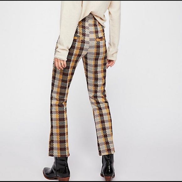 plaid cropped flare pants